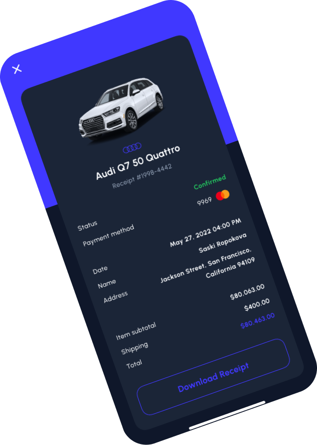 Application mobile Maloc - Écran de réservation